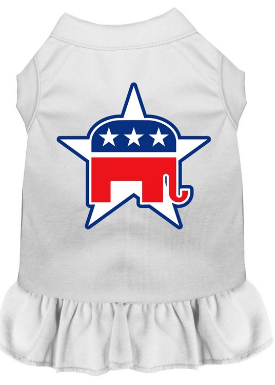 Republican Screen Print Dress White XXL